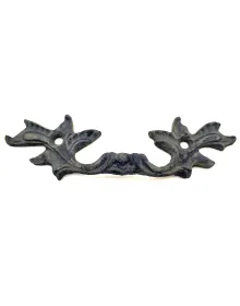 Antique Style Decorative Brass Flower Door Handle - 30x110 mm, Oxide