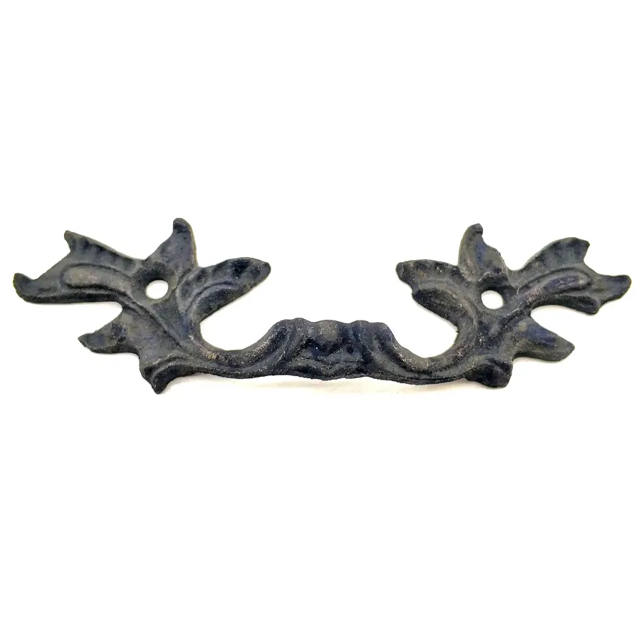 Antique Style Decorative Brass Flower Door Handle - 30x110 mm, Oxide