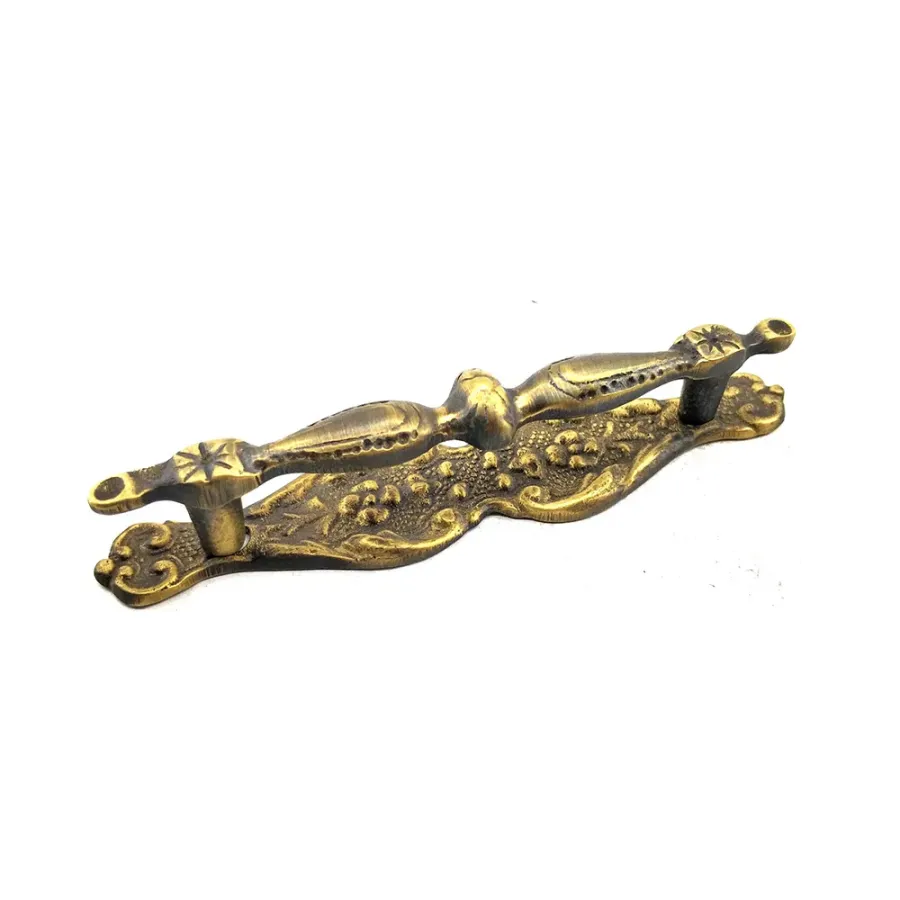 Antique Style Decorative Brass Mirrored Furniture Drawer Handle - 23x115mm, Antique