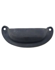 Antique Style Decorative Brass Flat Stone Furniture Handle - 37x87 mm, Oxide