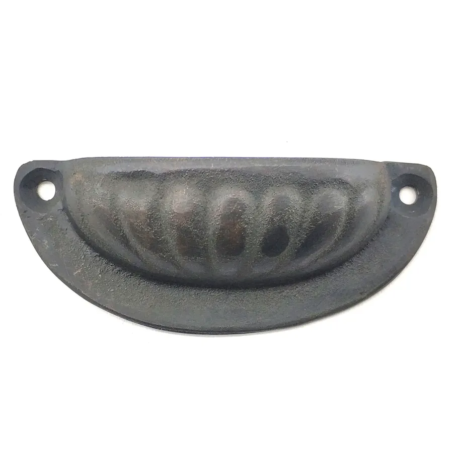 Antique Style Decorative Brass Oyster Bowl Furniture Handle - 37x87 mm, Oxide