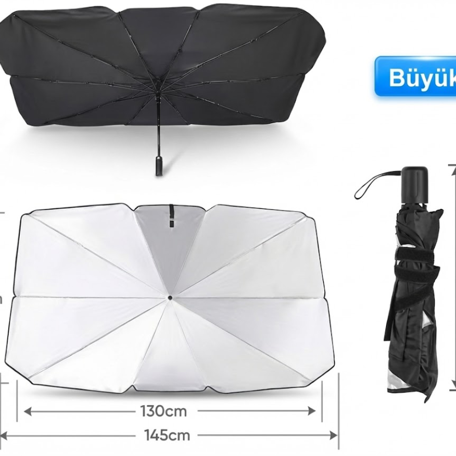 Araba Güneş Gölge Koruyucu Şemsiye Oto Ön Cam Güneşlik(145cm*79cm) Araba Güneş Gölge Koruyucu Şemsiye Oto Ön Cam Güneşlik(145cm*79cm)