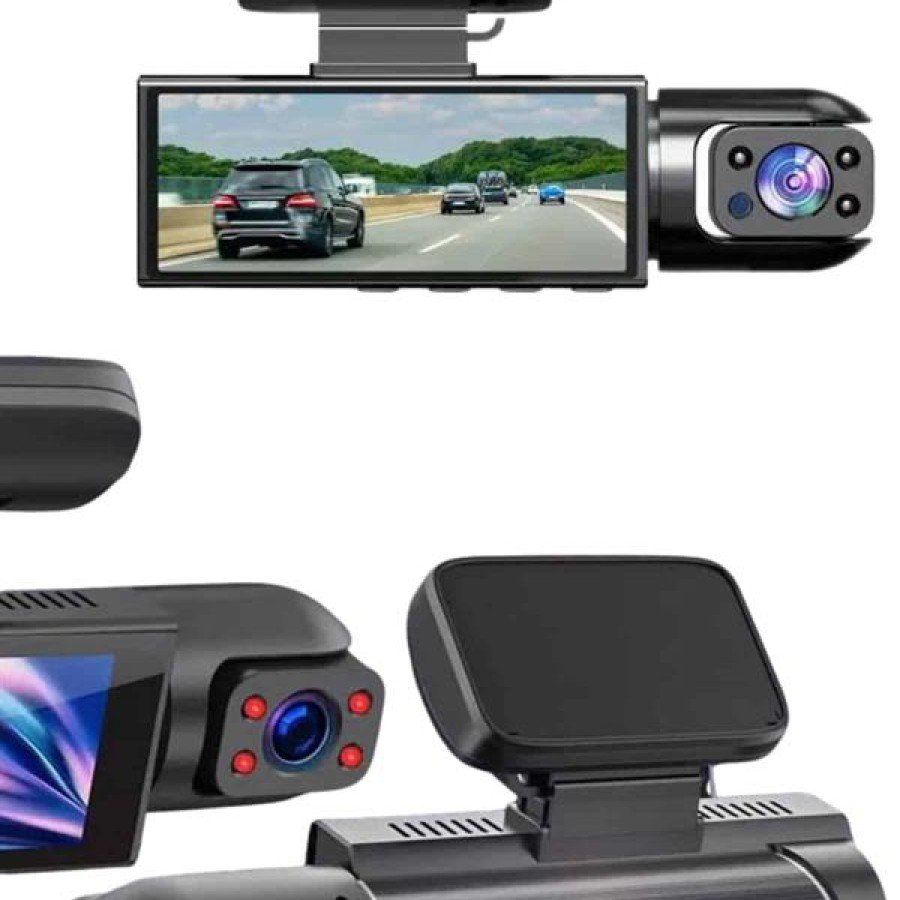Vehicle Camera Black Box Full HD Driving Camera with Dual Camera Screen