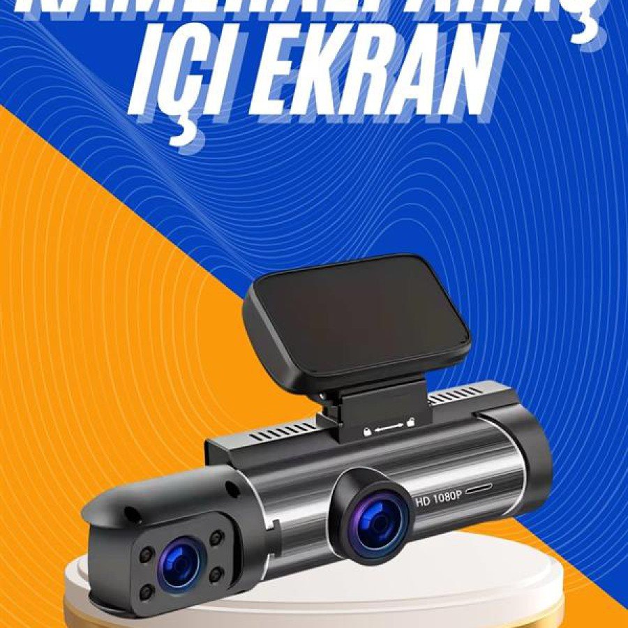 Vehicle Camera Black Box Full HD Driving Camera with Dual Camera Screen