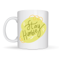 Stay Humble Porcelain Mug MODEL 129 – Minimal Motivation Cup, Stylish Design, Daily Coffee & Tea Cup