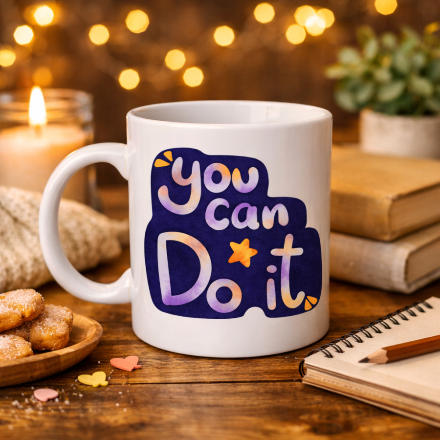 You Can Do It Motivational Cup MODEL 132 – Inspiring Design, Porcelain Mug, Office & Gift Cup