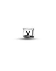 Nomination Bracelet Compatible V Letter Charm – Stainless Steel Letter Module – Personalized Bracelet Accessory
