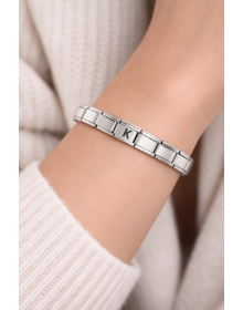 K Letter Steel Bracelet – Personalized Initial Bracelet – Stainless Steel Elegant Bracelet
