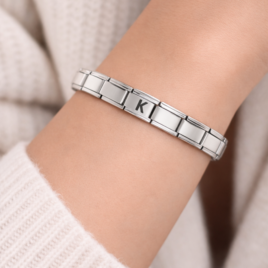 K Letter Steel Bracelet – Personalized Initial Bracelet – Stainless Steel Elegant Bracelet K Letter Steel Bracelet – Personalized Initial Bracelet – Stainless Steel Elegant Bracelet