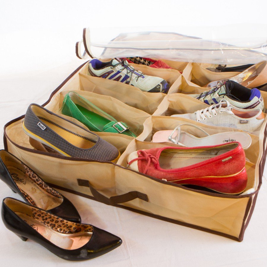 Shoe Storage Bag 12 Compartments Shoes Under