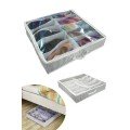 Shoe Storage Bag 12 Compartments Shoes Under Shoe Bag - Black White