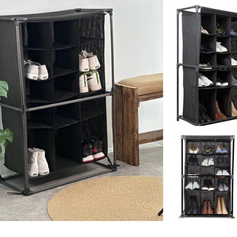 Shoe Rack - Fabric Shoe Cabinet with 15 Compartments