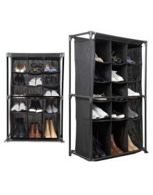 Shoe Rack - Fabric Shoe Cabinet with 15 Compartments