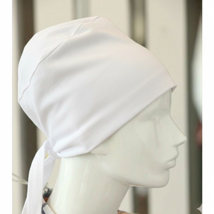 Tied Hijab Bonnet - Tied Bandana White 5 Pieces Tied Hijab Bonnet - Tied Bandana White 5 Pieces