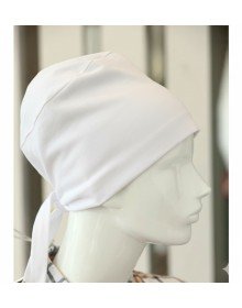 Tied Hijab Bonnet - Tied Bandana White