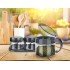 Spice Set 3 Glass Spice Rack with Spoon and Stand