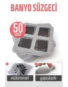 Bathroom Drain Strainer 50 Pieces Adhesive Filter, 10x10 cm