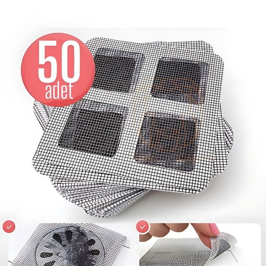 Bathroom Drain Strainer 50 Pieces Adhesive Filter, 10x10 cm