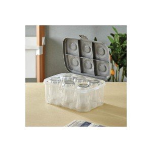 Glass Carrying Box Transparent - 6 Glass Capacity Picnic Box