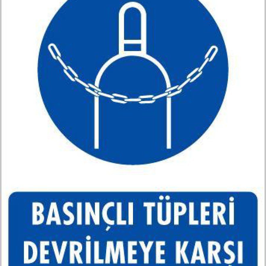 Warning Sign for Pressure Cylinders with Chain Against Overturning 25x35 CODE: 701