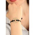 COOL Black Leather String Unisex Mood Bracelet