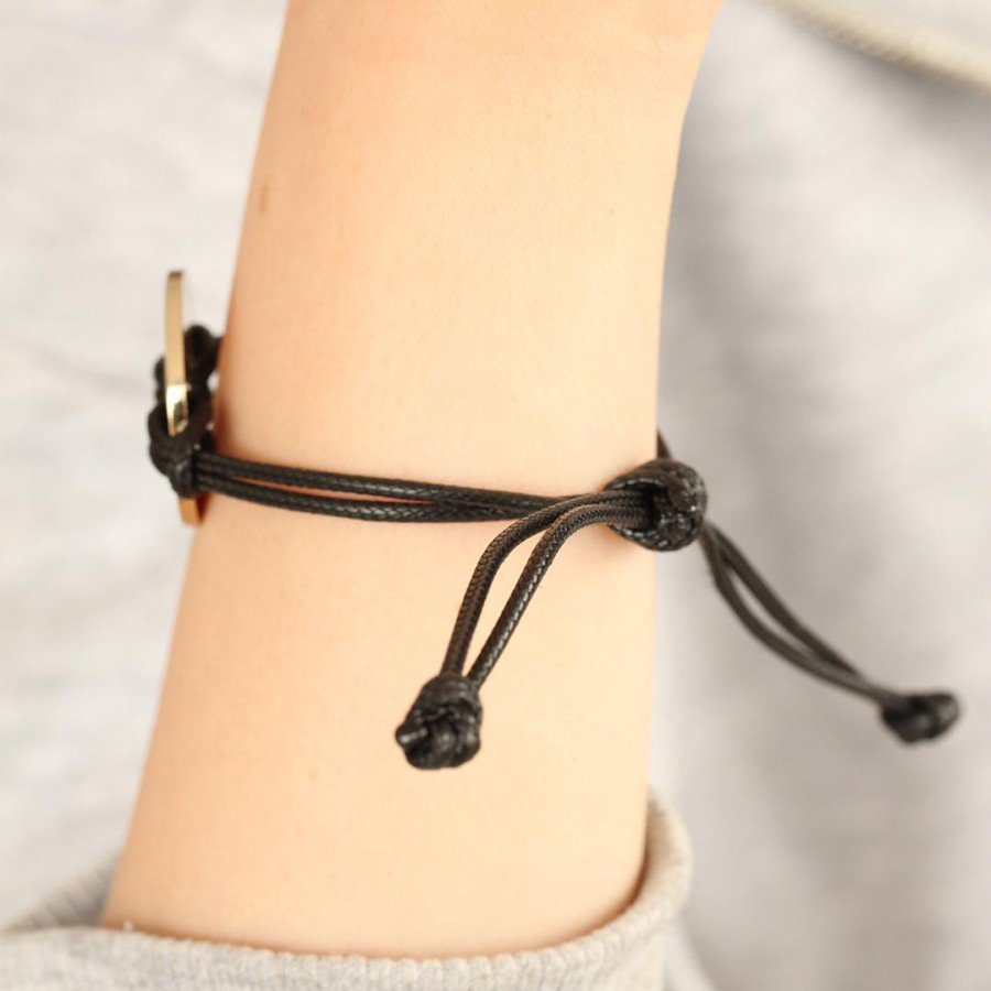 COOL Black Leather String Unisex Mood Bracelet