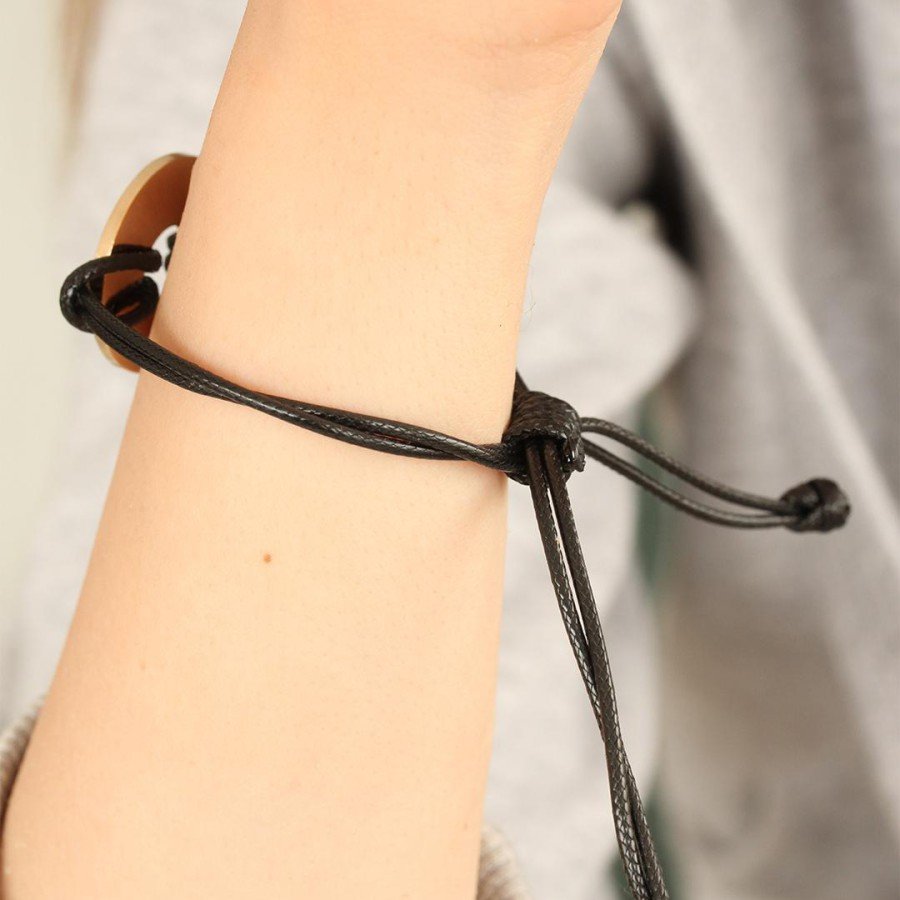 HOPE (Hopeful) Black Leather String Unisex Mood Bracelet