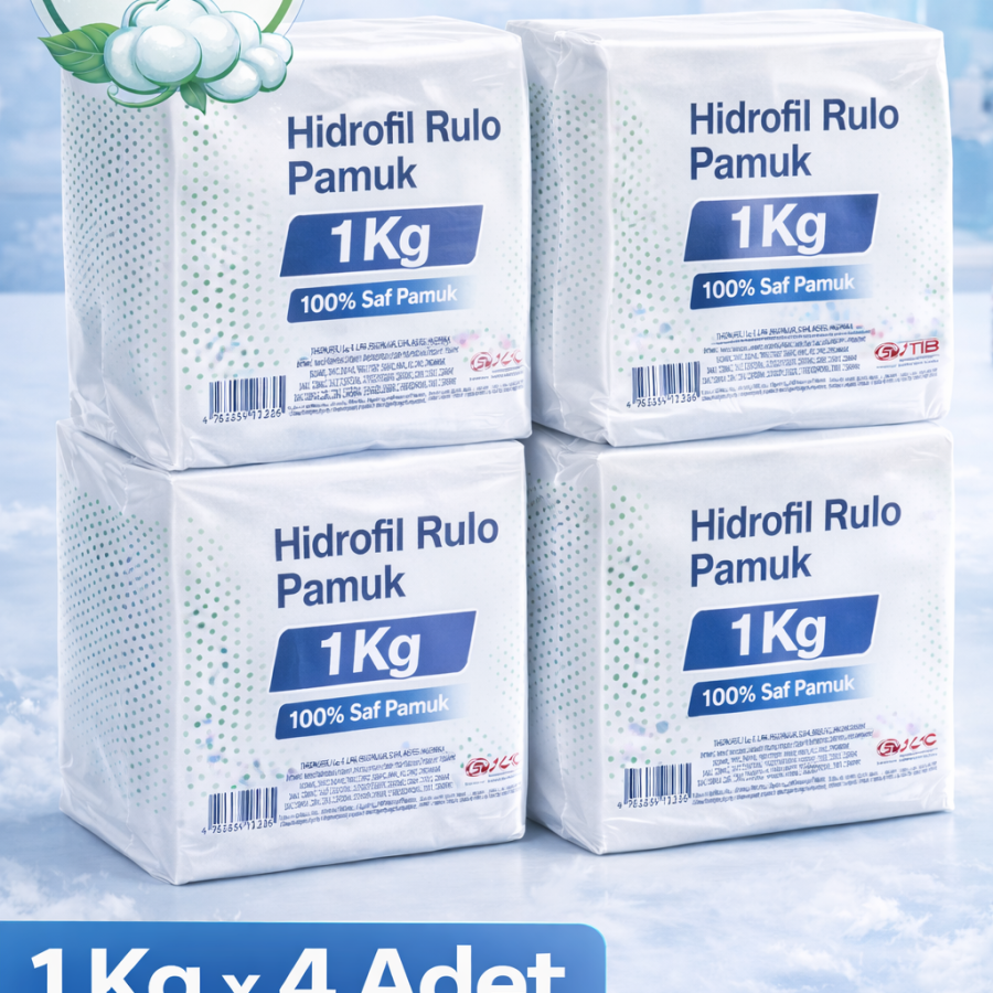 Hydrophilic Roll Cotton 1 Kg x 4 Pcs Pure Cotton High Absorbent Medical and Cosmetic Use