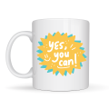 Yes You Can Motivational Cup MODEL 131, Positive Message Porcelain Mug, Inspiring Design, Office & Gift Cup Yes You Can Motivational Cup MODEL 131, Positive Message Porcelain Mug, Inspiring Design, Office & Gift Cup