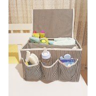 Baby Crib Bedside Organizer 5 Compartment Organizer with Cover Baby Crib Bedside Organizer 5 Compartment Organizer with Cover