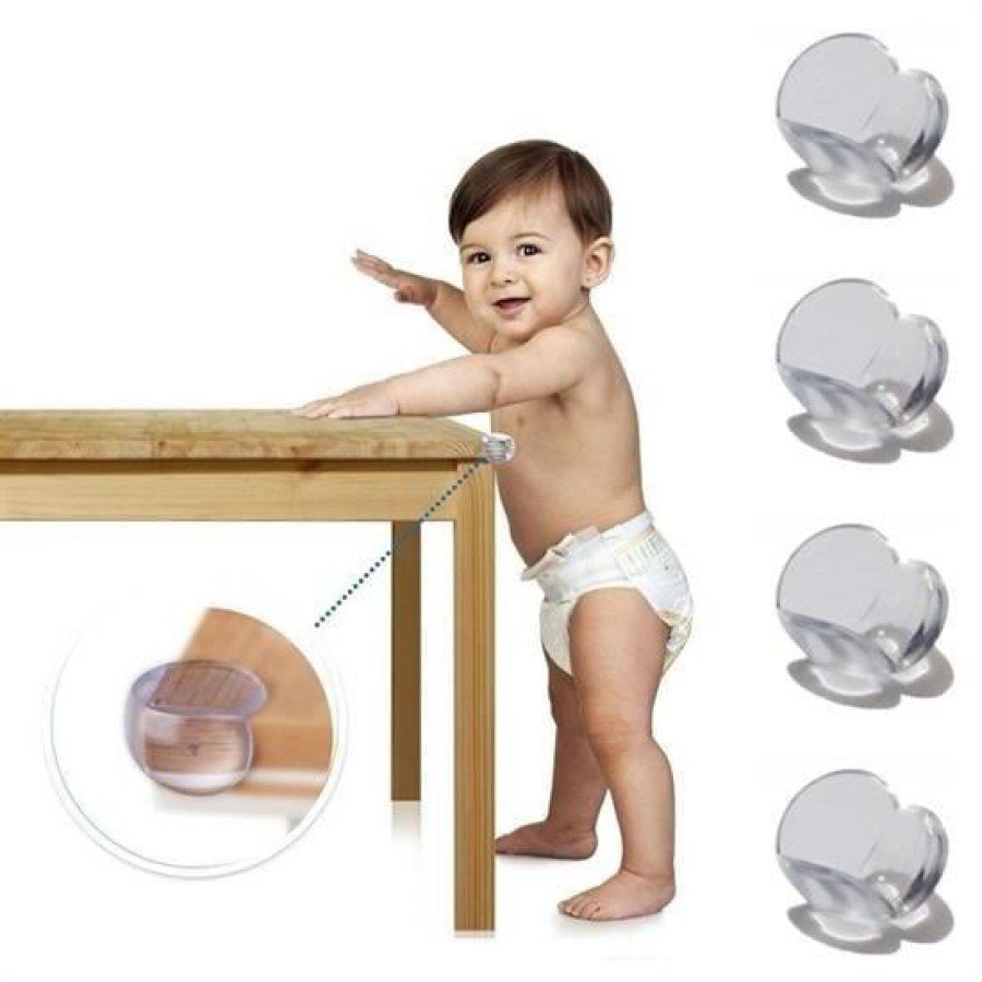Baby Kids Soft and Flexible Circular Transparent Adhesive Safety Corner Protector (8 Pcs)