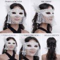 White Lace Tulle Veil Party Mask – Feathered Pearl Detail White Lace Tulle Veil Party Mask – Feathered Pearl Detail