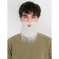 White Fake Beard with White Gray and Elastic at the Back, Suitable for Adults and Children
