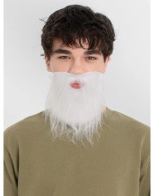 White Gray Fake Beard with Elastic Back, Suitable for Adults and Children