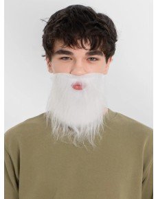 White Gray Fake Beard with Elastic Back, Suitable for Adults and Children