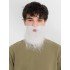 White Gray Fake Beard with Elastic Back, Suitable for Adults and Children