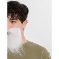 White Fake Beard with White Gray and Elastic at the Back, Suitable for Adults and Children