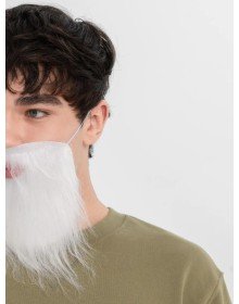 White Gray Fake Beard with Elastic Back, Suitable for Adults and Children