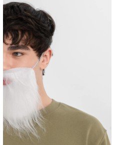 White Gray Fake Beard with Elastic Back, Suitable for Adults and Children White Gray Fake Beard with Elastic Back, Suitable for Adults and Children