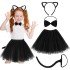 White Eared Kitten Costume Set (Tutu, Crown, Bow Tie, Tail)