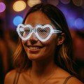 White LED Lighted Heart Glasses – 3 Mode Party & Glow Glasses White LED Lighted Heart Glasses – 3 Mode Party & Glow Glasses