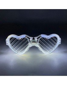 White LED Lighted Heart Glasses – 3 Mode Party & Glow Glasses