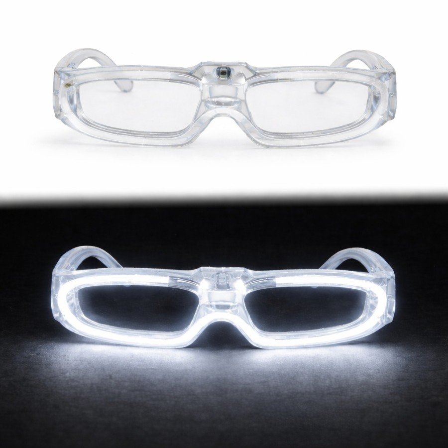 White LED Lighted Party Glasses with 3 Modes – Glow & Night Entertainment Glasses White LED Lighted Party Glasses with 3 Modes – Glow & Night Entertainment Glasses