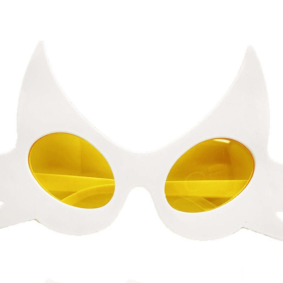 White Color Whisker Design Cat Party Glasses 19x11 cm