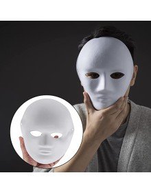 White Color Paintable Anonymous Full Face Cosplay Mask 24x18 cm
