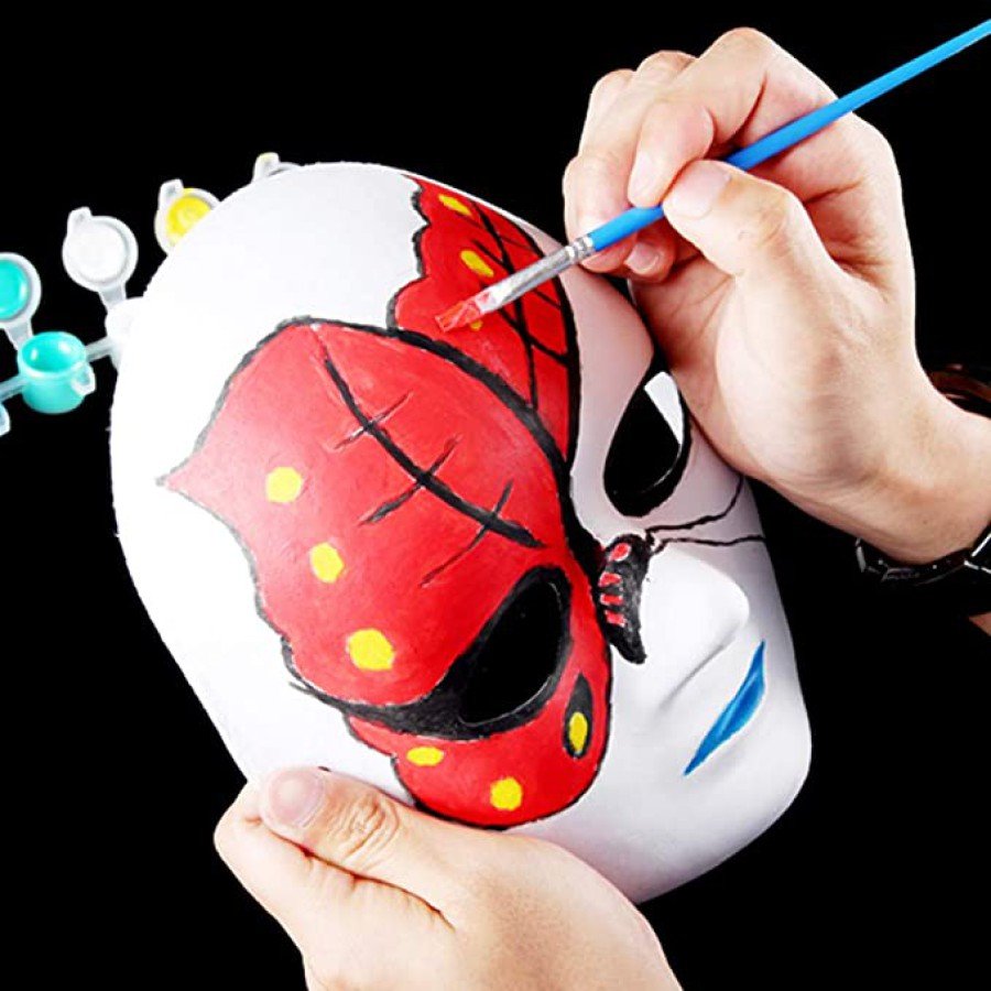 White Color Paintable Anonymous Full Face Cosplay Mask 24x18 cm White Color Paintable Anonymous Full Face Cosplay Mask 24x18 cm