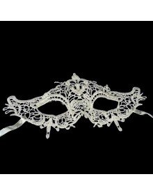 White Color Lace Cut Lace Embroidered Prom Party Mask No 2