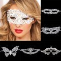 White Color Lace Cut Lace Embroidered Prom Party Mask No 2 White Color Lace Cut Lace Embroidered Prom Party Mask No 2