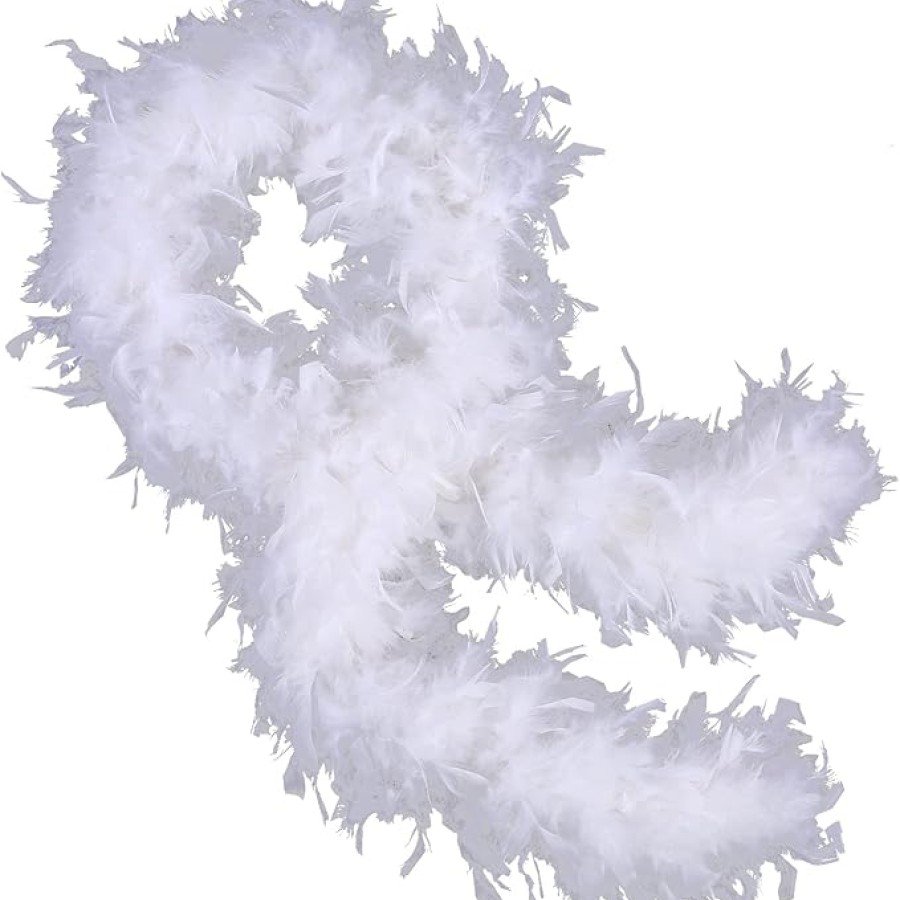 White Color Fluffy Thick Otriş Boa Feather 6 cm Width 180-200 cm Length White Color Fluffy Thick Otriş Boa Feather 6 cm Width 180-200 cm Length