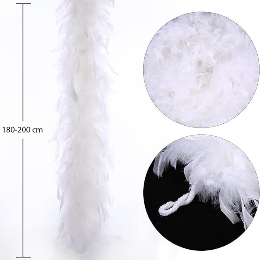 White Color Fluffy Thick Otriş Boa Feather 6 cm Width 180-200 cm Length White Color Fluffy Thick Otriş Boa Feather 6 cm Width 180-200 cm Length